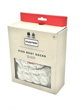 Hunter Kids Knitted Boot Socks Beige White Medium KAS3307AAC Mini Cable Knit Rec