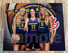 Indiana Fever Sophie Cunningham, Caitlin Clark & Lexi Hull Professional 8x10