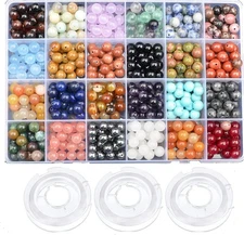 6mm Mixed Materials Beads Kit - 960 PCS for Beading Projects