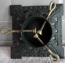 Cast Iron Christmas Tree Stand Ornate Patterned 20x20 cm