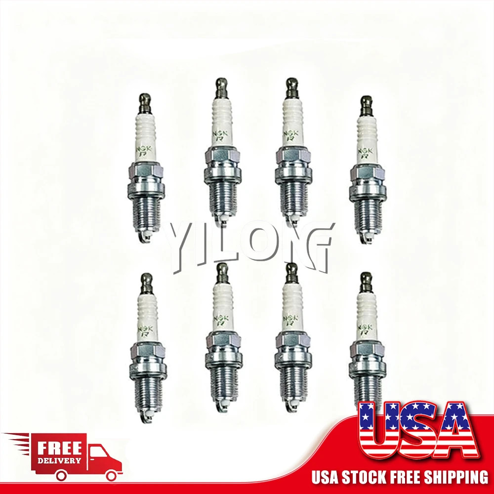 Set of 8 Spark Plugs Kit NGK V Power Resistor BKR6EYA For Toyota Sequoia Tundra
