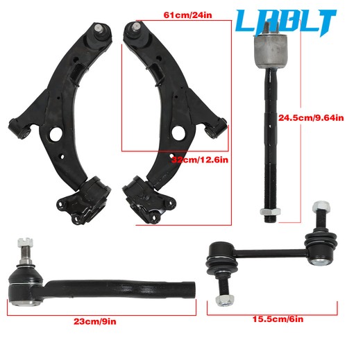 LABLT Front Lower Control Arms Tierods Sway Bar Links For 07-14 Ford Edge MKX - Picture 2 of 14