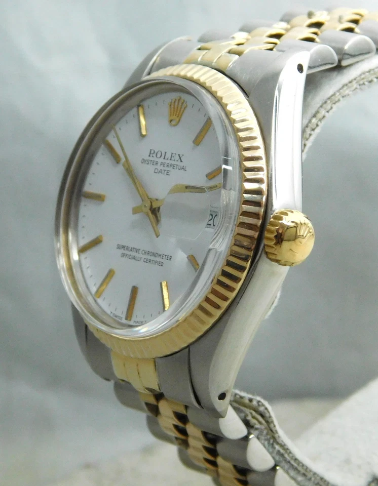 Reloj Rolex Oyster Perpetual Date 1500 Dos Tonos Vintage 1975 Hombre... 34mm Foto 4 de 4