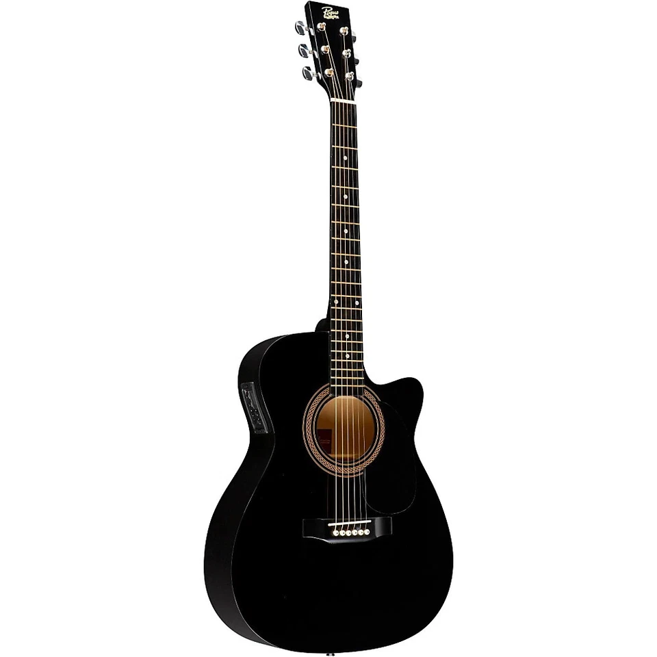 Rogue RA-090 Concert Cutaway Acoustic-Electric Guitar Black - Image 3 of 4