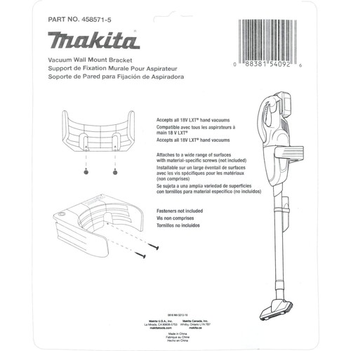 Makita 18 V Bediengerät Handstaubsauger Wandhalterung robuste Aufbewahrungslösung - Bild 6 von 6