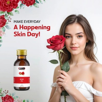Hemani Rose Oil 30ml | Aromatherapy Essential Oil | Relaxation & Skin Care