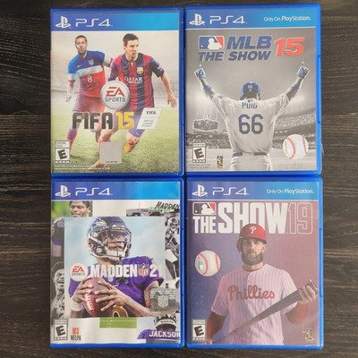 MLB The Show 15 & 19 Fifa 15 Madden 21 PS4 Game Lot Of 4 Baseball Sports