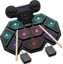 Electronic Drum Set - Electric Drum Set Roll up Portable Drum Kit MIDI Practice