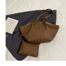 Braune Damen Tragetasche Kunstleder