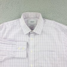 Charles Tyrwhitt Dress Shirt Mens 16 36/37 Purple Check Non Iron Long Sleeve