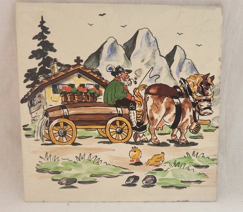 German TILE Alpine Scene 6" By 6" Approximently - Picture 2 of 5