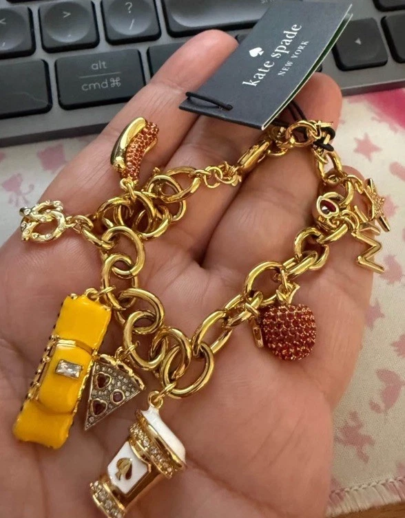 Новый с Ярлыками Kate Spade хит города браслет с брелоками новый пицца такси apple крендель хот-дог - Изображение 2 из 4
