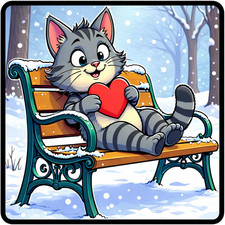 30 Custom Playful Heart Cat Personalized Address Labels