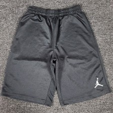Nike Air Jordan Shorts Boys Medium 10/12 Jumpman Logo Gym Basketball Black Mesh