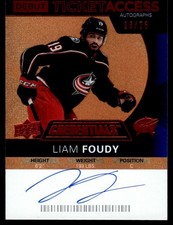 2020-21 Credentials Debut Ticket Access Orange Liam Foudy Rookie Auto 13/25