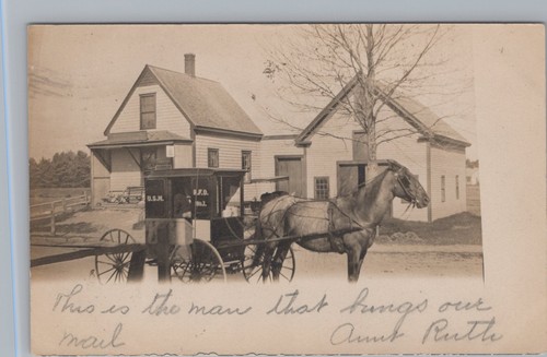 U.S.M. RFD Nr. 1 1906 Pferdepostwagen RFD Rockland PM RPPC Postkarte