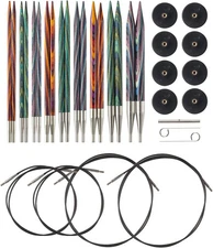 Knit Picks Options Wood Interchangeable Knitting Needle Set - US 4-11 (Mosaic)
