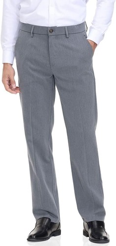 Pantalone elegante uomo vestibilità classica vita flessibile piatto davanti, comodo, capiente - Foto 9 di 42