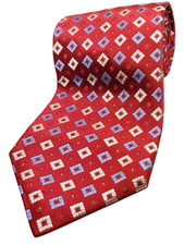 DANIEL CREMIEUX Handmade in USA 100 Silk Tie Men's Red Blue Necktie NEW
