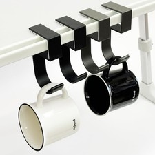 4 PCS Clamp-On Under Desk Hook for Bags Headphones 2 Gray 2 Black Nail-Free