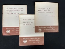 3 Vintage 'Smithsonian Contributions to Anthropology' 1960s, Muskogee/Tonkawa