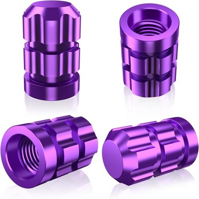 Tire Valve Stem Caps 4 Pack - Rustproof & Fade Resistant (Purple)