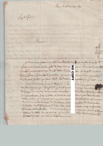 Courrier du 25/01/1830 Serviteur à son maître AVOCAT GENERAL CASSATION - 3 Pages - Photo 1/2