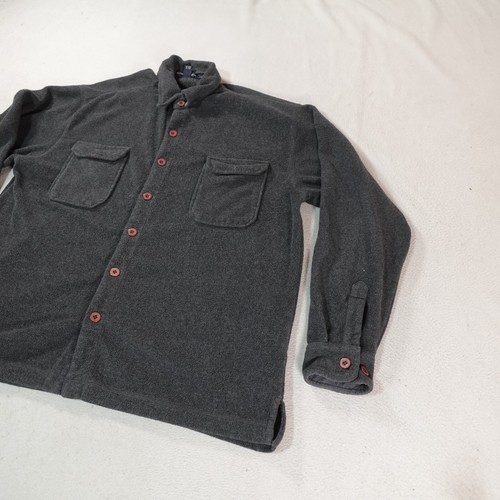 Vintage Club Monaco Shirt Mens Large Gray Button Up Shacket Outdoor Hike Thick - Picture 2 of 20