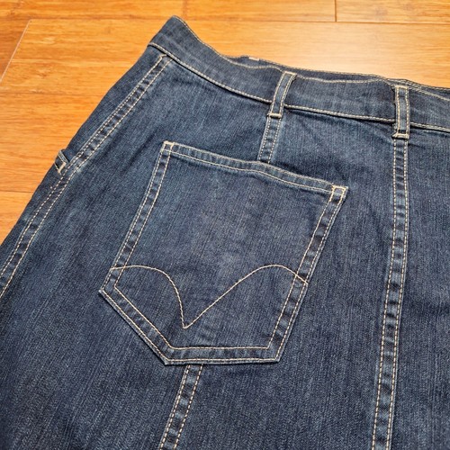Per Una Dark Wash Denim 00s Style Maxi Skirt Size 10L Navy Blue - Picture 4 of 11