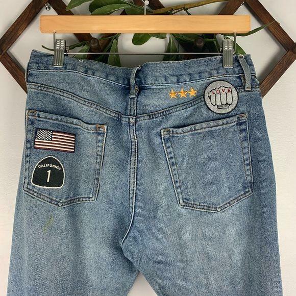 PacSun Embroidered Patchwork Cropped Distressed S… - image 7