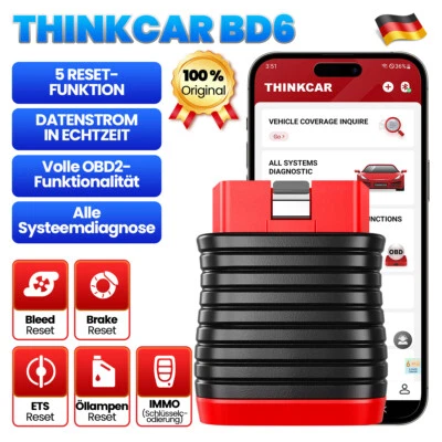 Dispositivo de diagnóstico profesional THINKCAR BD6 OBD2 Bluetooth todo el sistema 5 restablecimiento escáner de automóvil