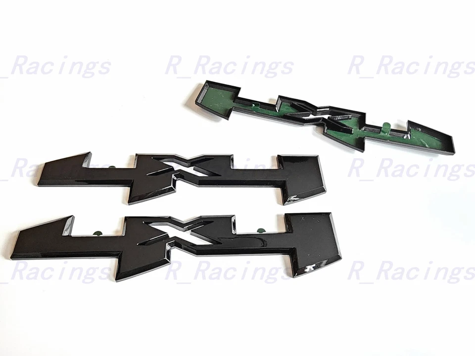 Overlay 2PCS Gloss black Side Bed 4x4 Emblem 2019-2024 Sierra 1500 2500HD 3500HD - Image 4 of 4
