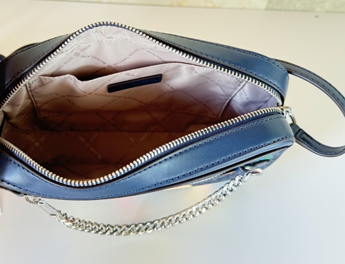 Michael Kors Outlet Jet Set Large Fruit Print Logo Crossbody Bag in Blue - One Size - MK Purse Michael Kors Outlet Jet Set Large Fruit Print Logo Crossbody Bag in Blue - One Size - MK Purse