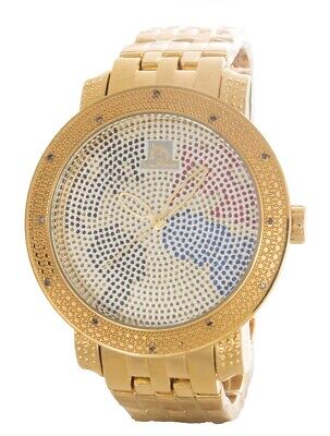 Techno Master Men's Gold Diamond Watch TM2132 700306004671 | eBay