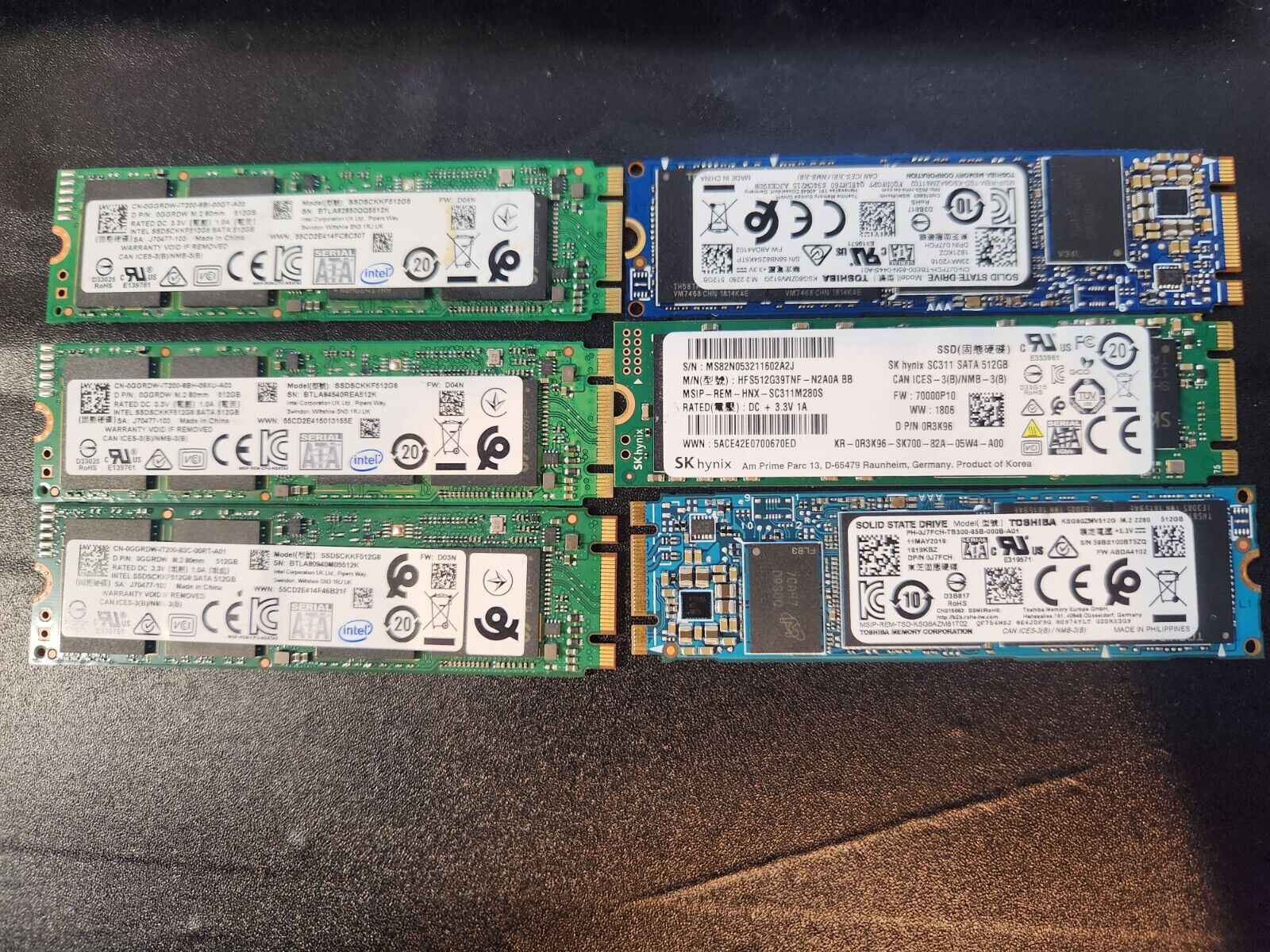  512GB, Internal, 2280mm  M.2 Solid State Drives "TESTED" 
