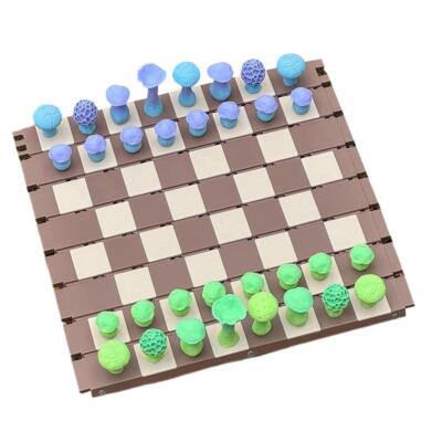 Forest Chess Set - Log and Mushroom Chess Board 3D Print Gifts New