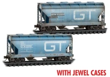 Micro-Trains N 98305074 Grand Trunk Western GTW Weathered 2-Bay Hopper Set