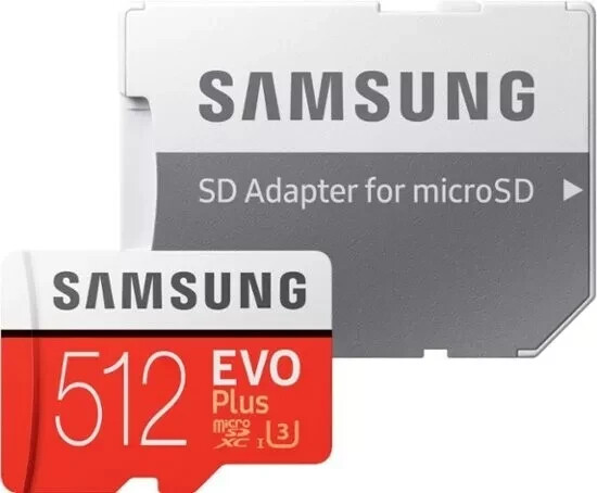 Samsung 512GB Micro SD microSDXC EVO Plus 100MB/s U3 4K C10 Memory Card Samsung 512GB Micro SD microSDXC EVO Plus 100MB/s U3 4K C10 Memory Card