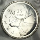 1965 Canada 25 Cents 80% Silver - Proof-Like (PL) in Mint Cello KM#62 - CA25C65