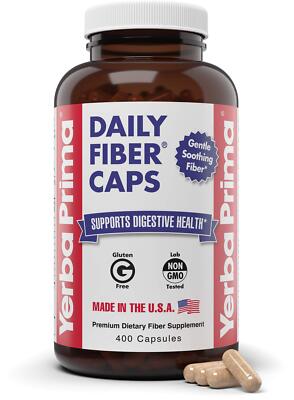 Yerba Prima Daily Fiber Caps Formula 400 Capsules - Both Soluble and Insolubl...