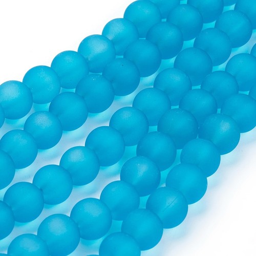 1Strand Transparent Glass Beads Frosted Round Mutli-Color for Jewelry Making - Picture 66 of 80