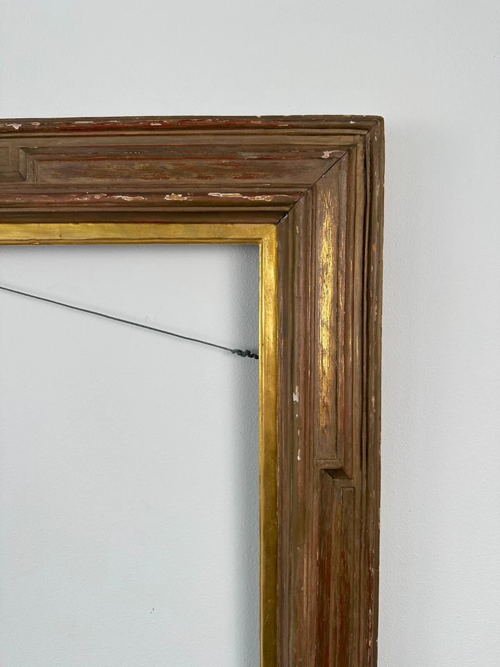 Artes y manualidades antiguas aprox. Marco de fotos modernista dorado 1920 28 x 36 pulgadas Foto 2 de 4