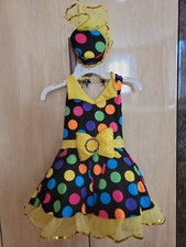 A Wish Come True Yellow DANCE COSTUME Girls S Polka Dot  Headpiece