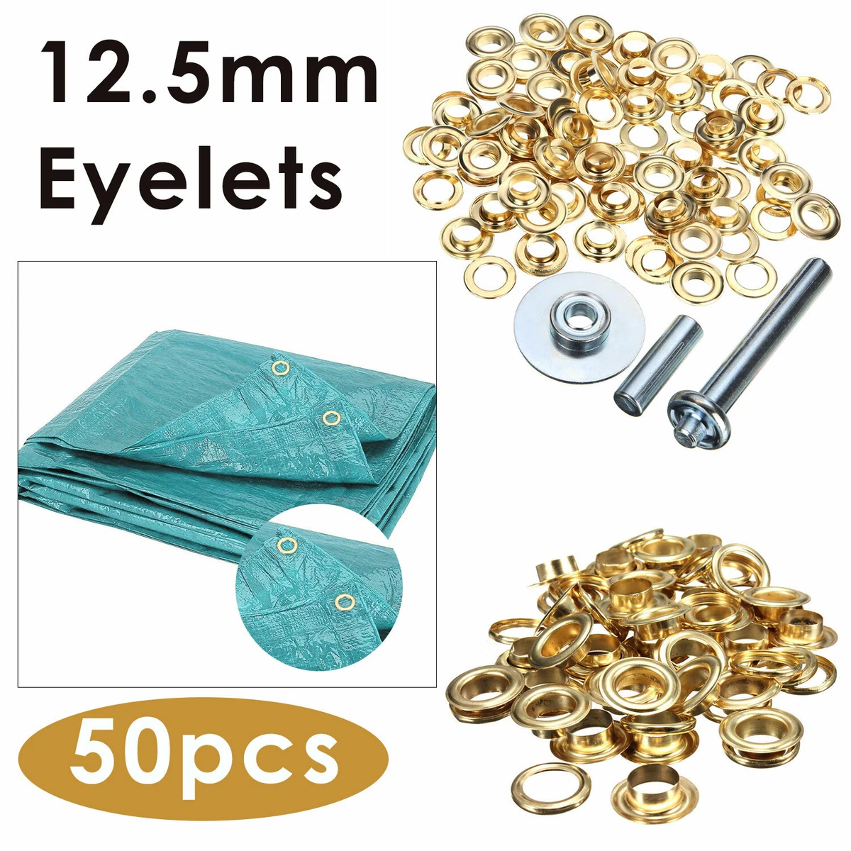 50x Grommets Clothing Tent Tarp Repair Metal Eyelets Set