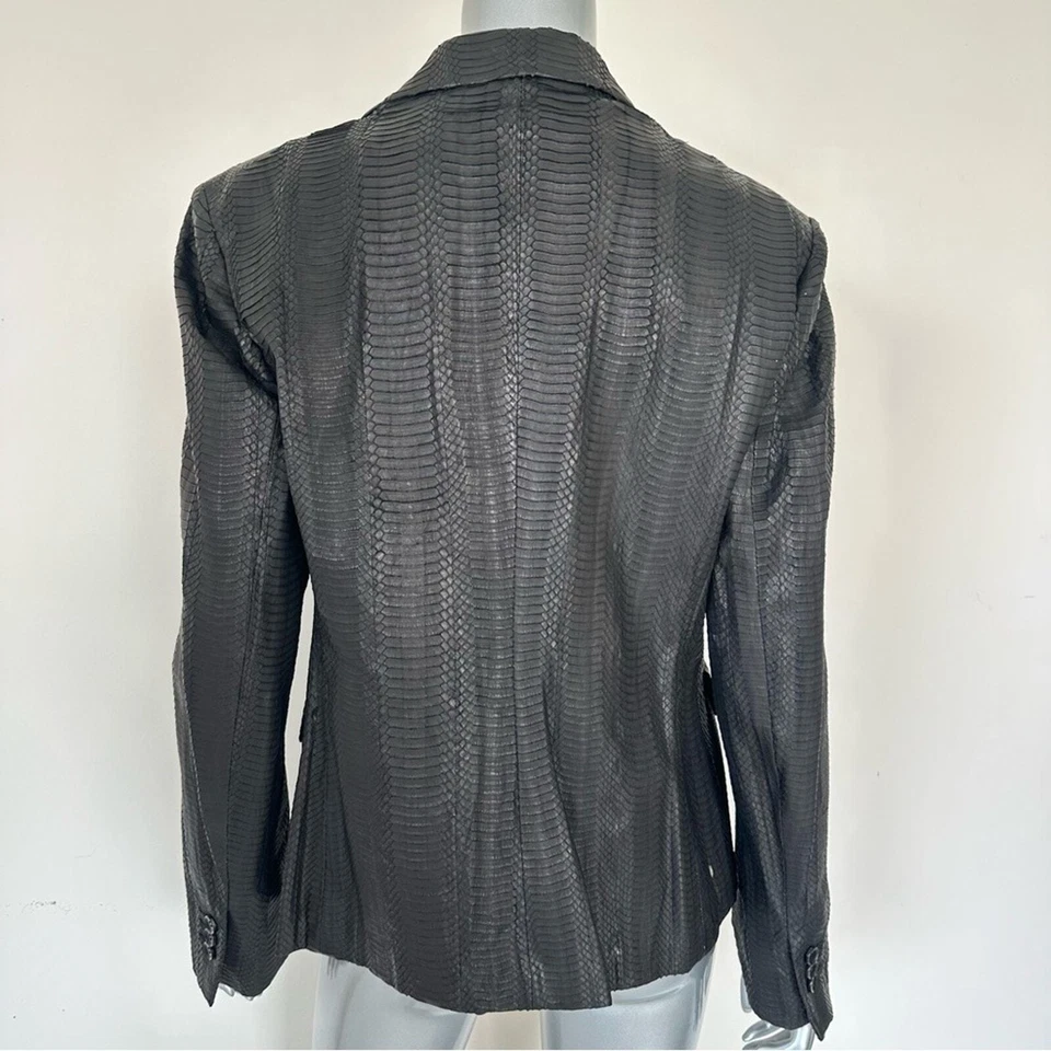 NWT!!! Brioni women snake skin leather blazer  size 12 US Retail 6500$ - Image 3 of 4