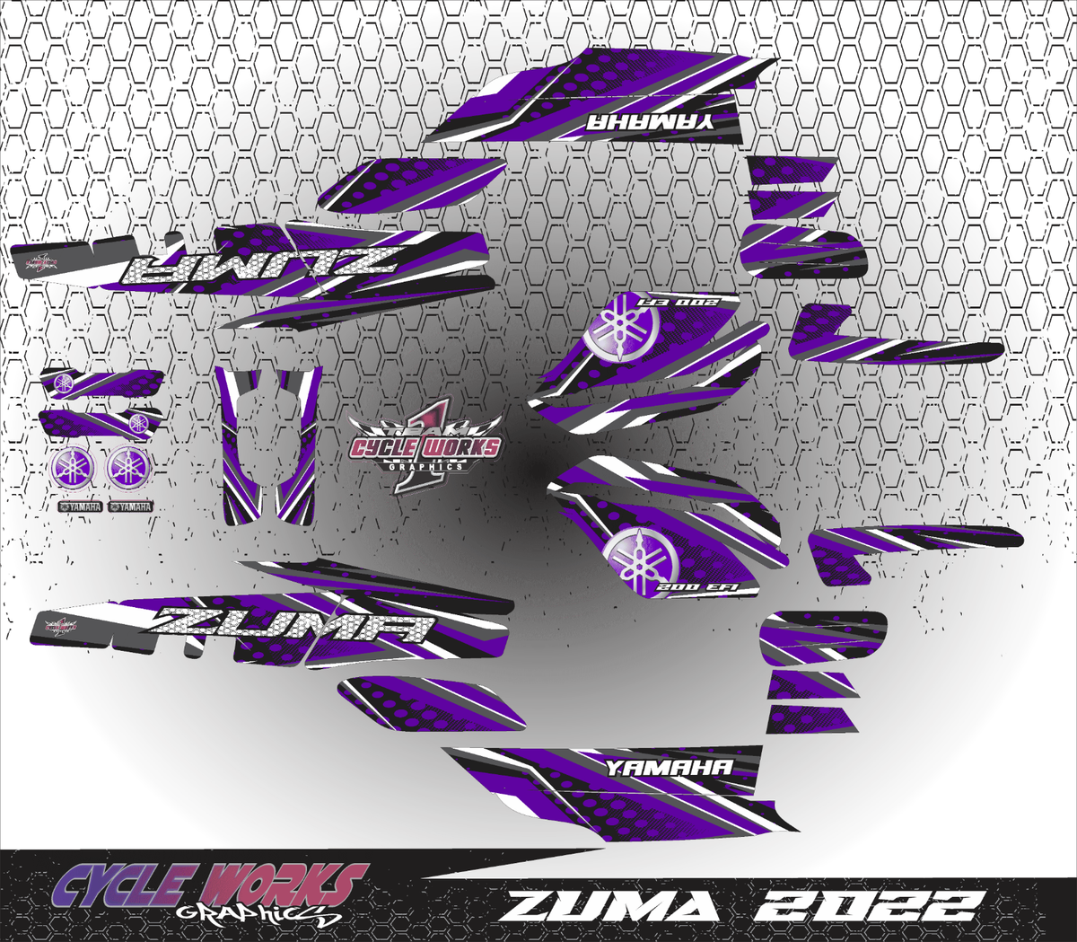 Zuma Chuma Yamaha Full set Graphics Decals Stickers Kits ZMFLL15