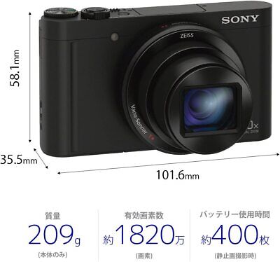 Sony Cyber-Shot DSC-WX500 18.2MP Digital Camera - Black for sale 