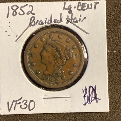 1852 Braided Hair Large Cent