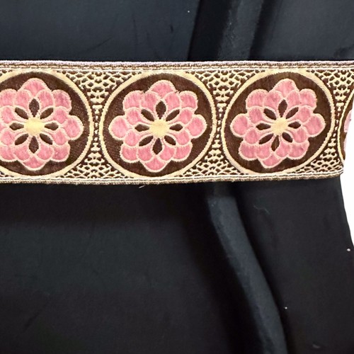 Boho Belt 34.5in Oval Ring Adjustable Floral 2-Sided Turkish Brocade Hippie - Picture 5 of 6