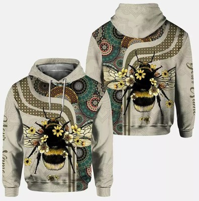 Personalized Queen Bee Mandala Hoodie 3D All Over Print Christmas Gift Us Size